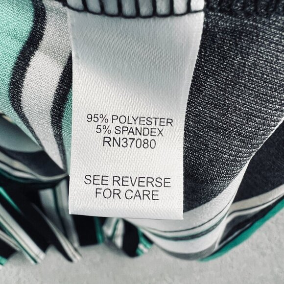 Cato EST 1946 Women Top Extra Large Black Green Stripe Sleeveless Pullover Shirt - Picture 4 of 7